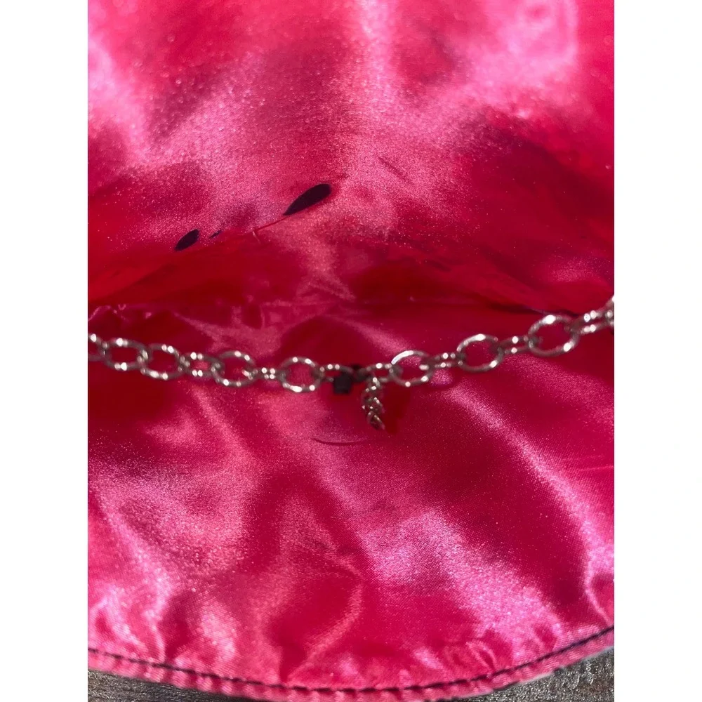 Monster High Girls Handbag Purse Glitter Skull Pink Bow Chain‎ Strap